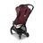 Bugaboo Butterfly travel stroller black base, dark cherry red fabrics, dark cherry red sun canopy - Thumbnail Slide 3 of 13