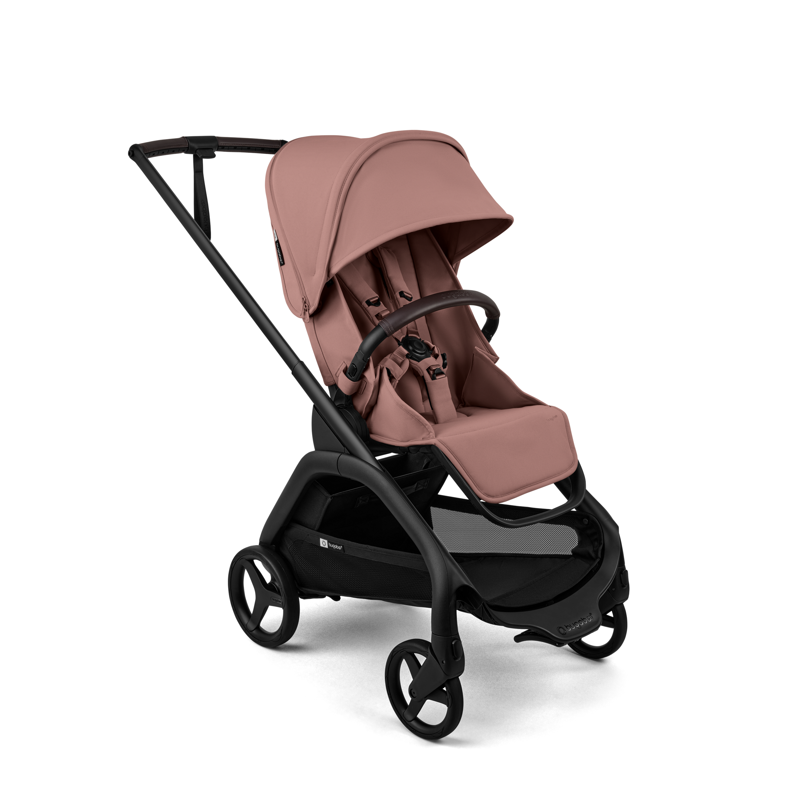 Bugaboo Dragonfly Plus 2-in-1 stroller black base, dusty pink fabrics, dusty pink sun canopy  - Thumbnail Slide 3 of 11