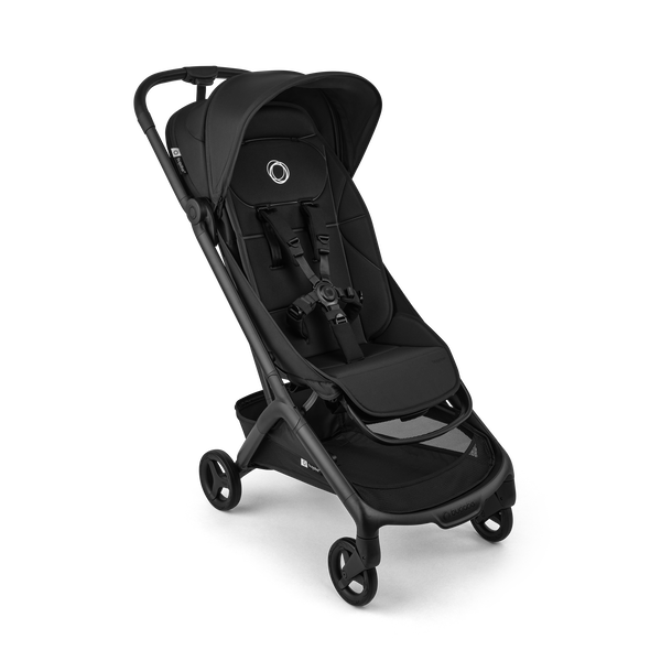 Bugaboo Butterfly 2 Plus travel pram black base, heritage black fabrics, heritage black sun canopy
