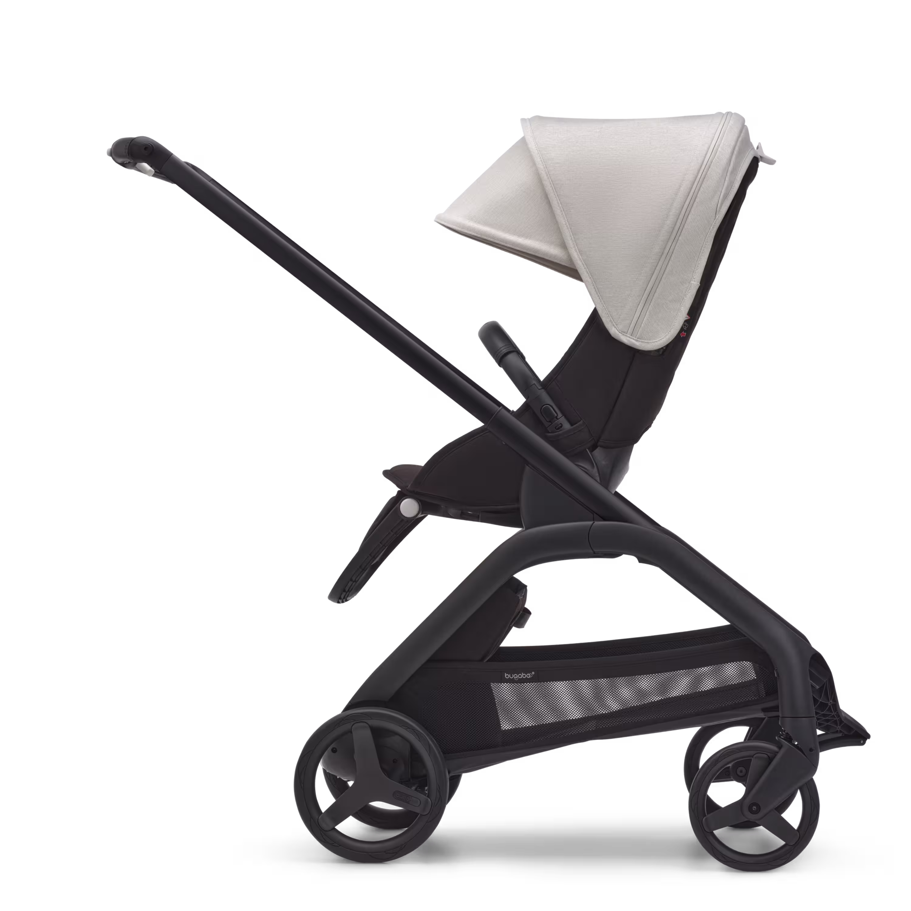 Bugaboo Dragonfly bassinet and seat stroller black base, midnight black fabrics, misty white sun canopy - Main Modal Image Slide 2 of 15