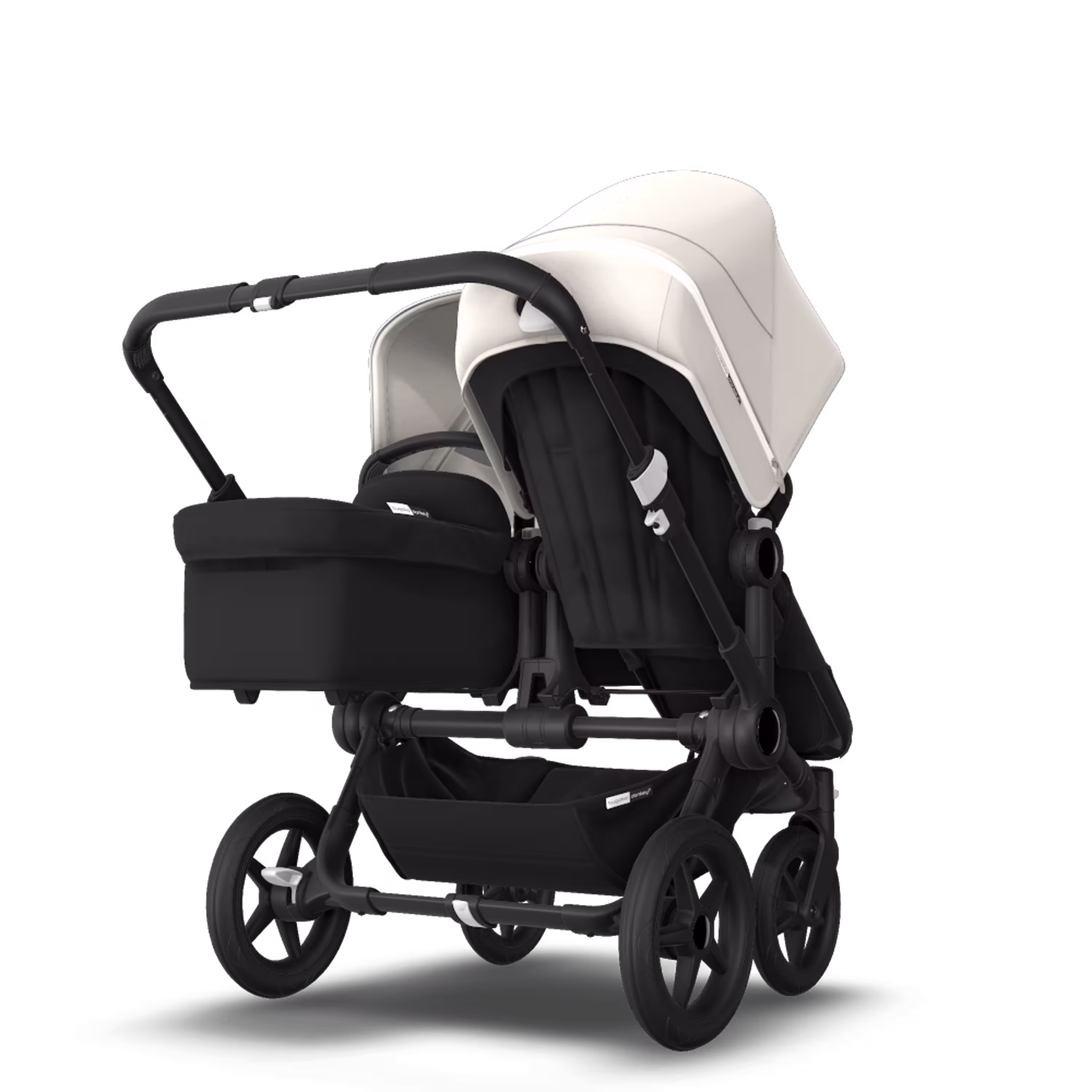 Bugaboo Donkey 3 Duo fresh white sun canopy, black seat, black chassis - Main Modal Image Slide 2 of 6