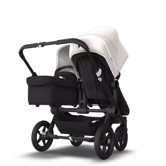 Bugaboo Donkey 3 Duo fresh white sun canopy, black seat, black chassis - Main Image Slide 2 of 6