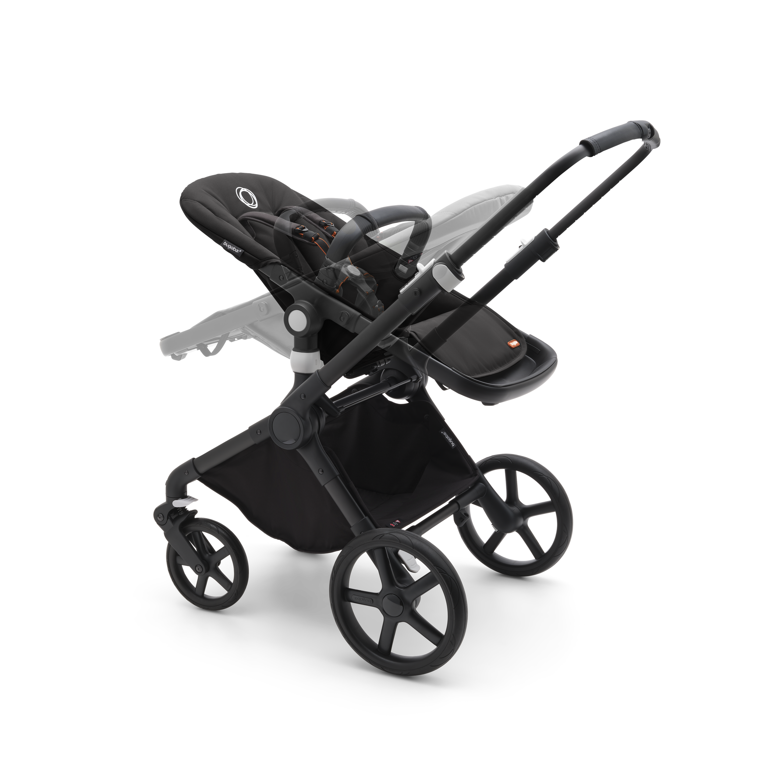 Bugaboo Fox Cub 2-in-1 stroller black base, forest green fabrics, forest green sun canopy - Thumbnail Slide 3 of 12