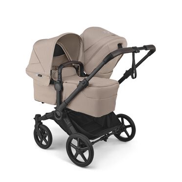 Bugaboo Donkey 6 double stroller black base, desert taupe melange fabrics, desert taupe melange sun canopy - view 2