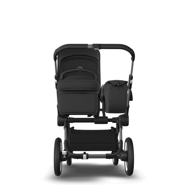 PP Bugaboo Donkey 5 Mono bassinet and seat stroller graphite base, midnight black fabrics, midnight black sun canopy