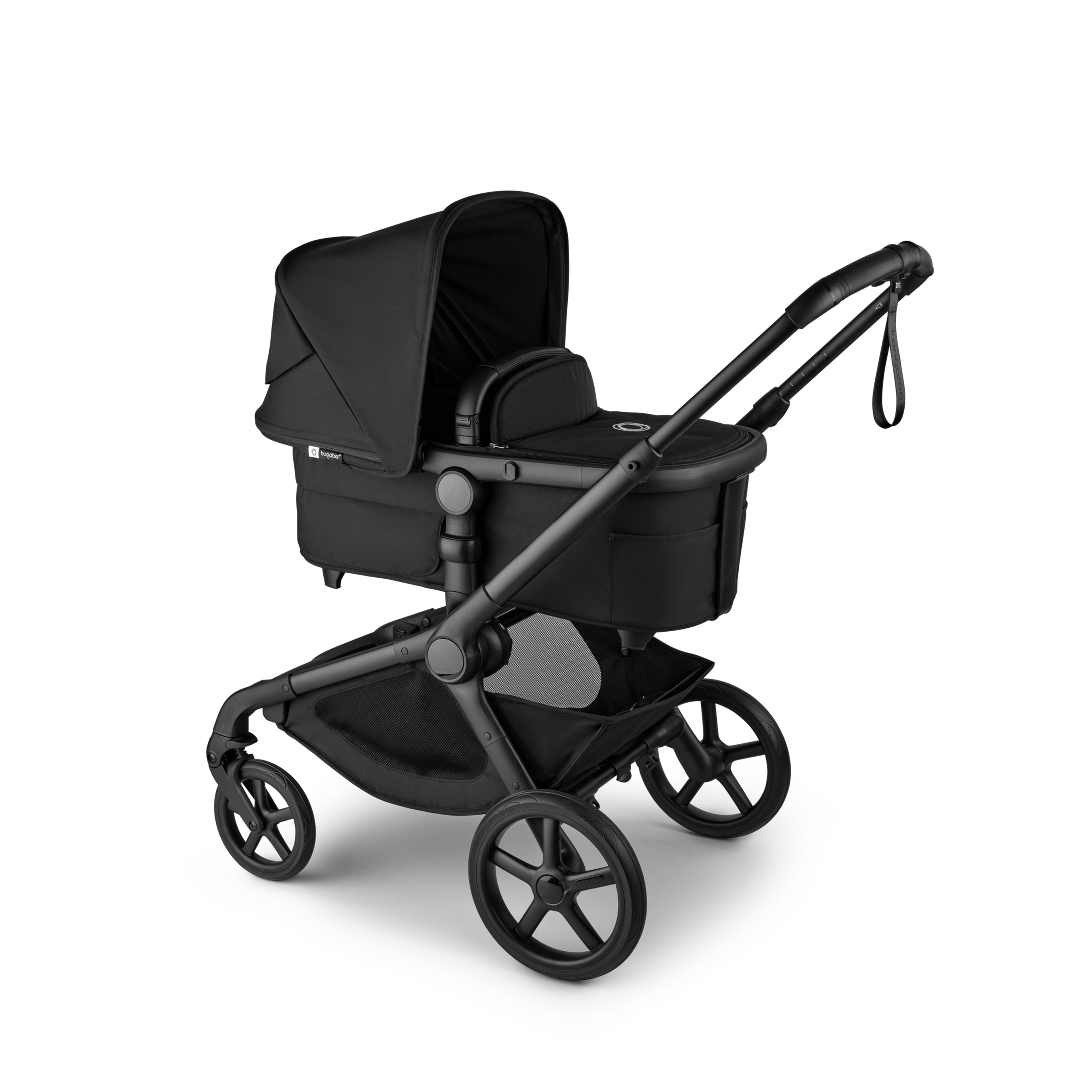 Bugaboo Kangaroo 2-in-1 pram black base, midnight black fabrics, midnight black sun canopy - Thumbnail Slide 3 of 18