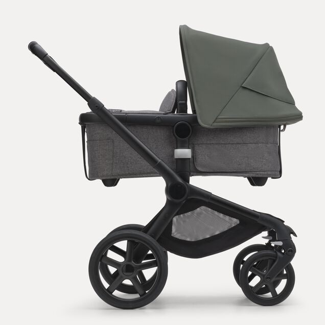 Bugaboo Fox 5 2-in-1 stroller black base, grey melange fabrics, forest green sun canopy - Main Image Slide 2 of 12
