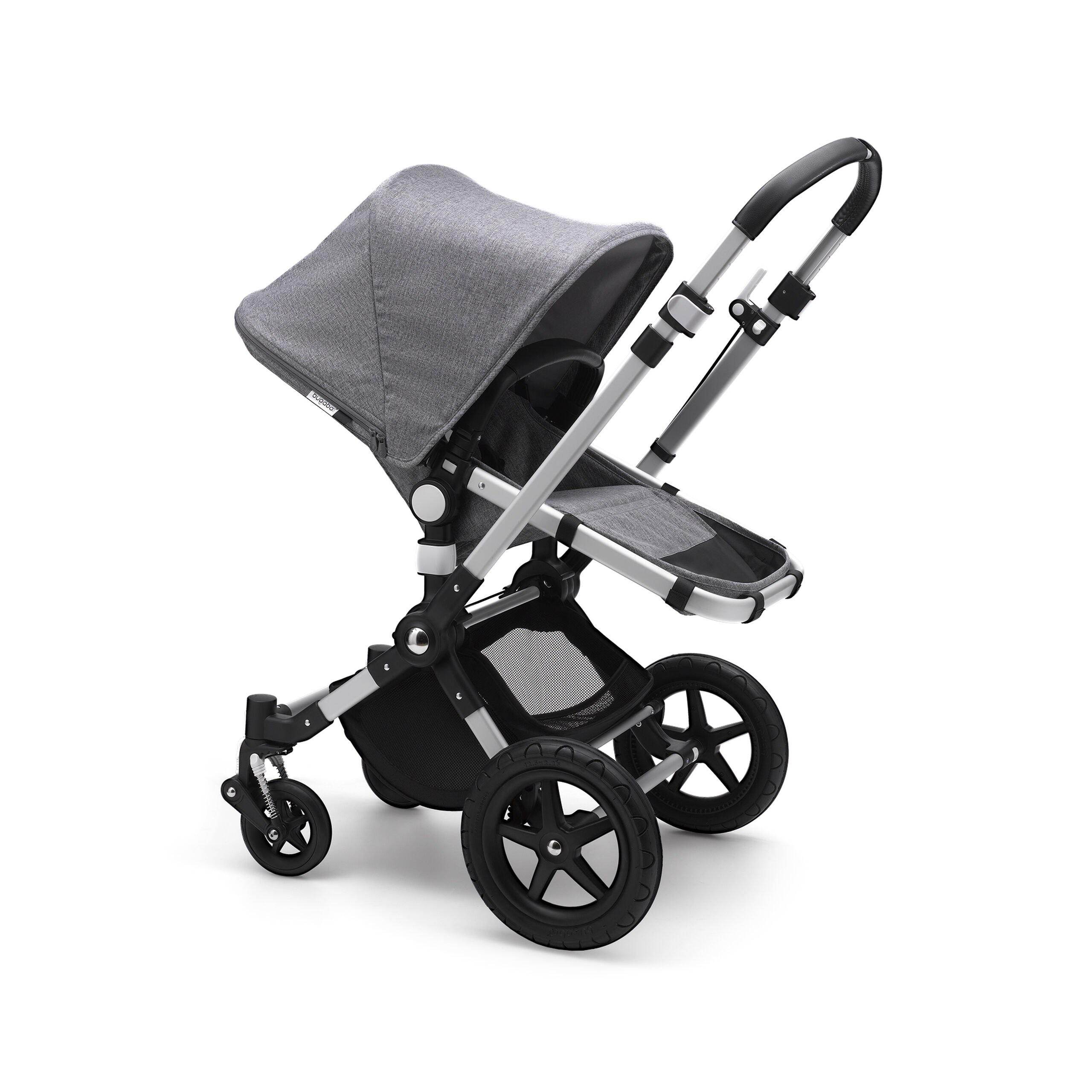 Bugaboo Cameleon 3 Plus seat and carrycot pushchair grey melange sun canopy, grey melange fabrics, aluminium base - Thumbnail Slide 1 of 3