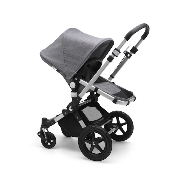 Bugaboo Cameleon 3 Plus seat and carrycot pushchair grey melange sun canopy, grey melange fabrics, aluminium base - Main Image Slide 1 of 3
