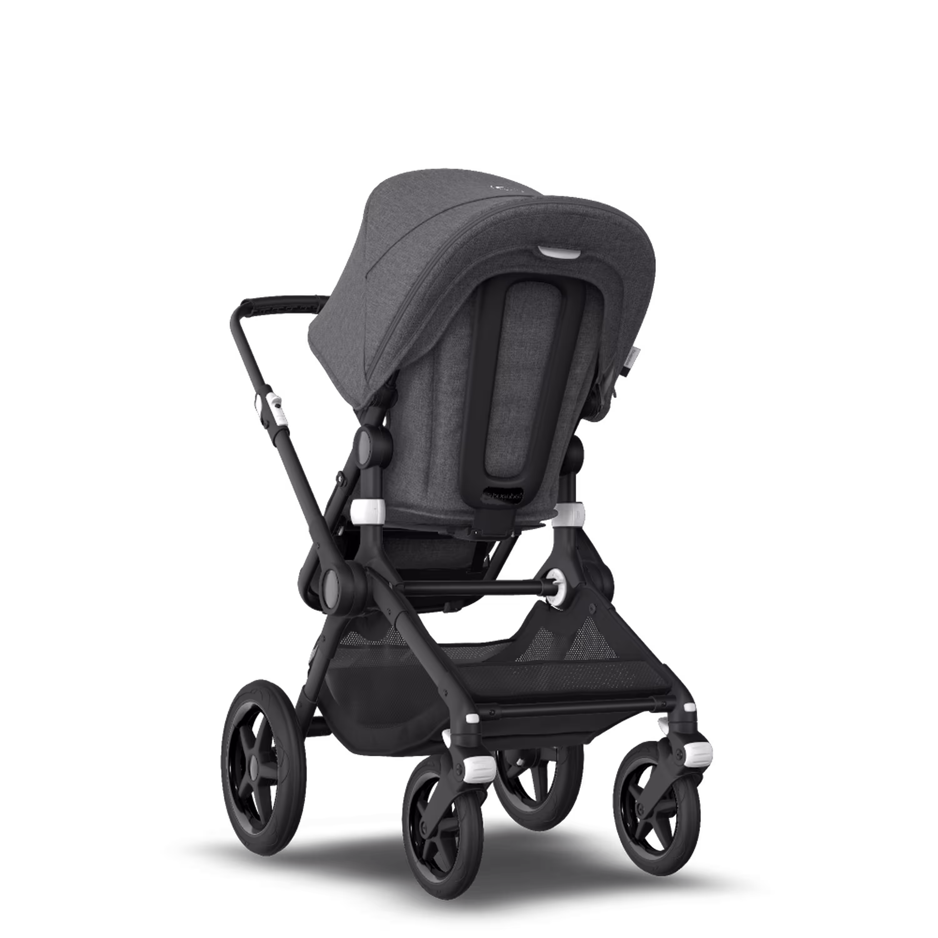 Bugaboo Fox 2 seat and bassinet stroller grey melange sun canopy, grey melange fabrics, black chassis - Main Modal Image Slide 5 van 10