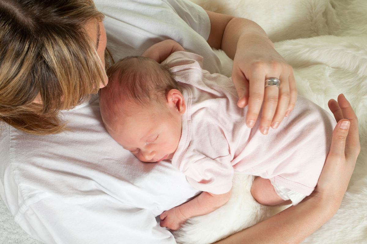 Mom with newborn baby