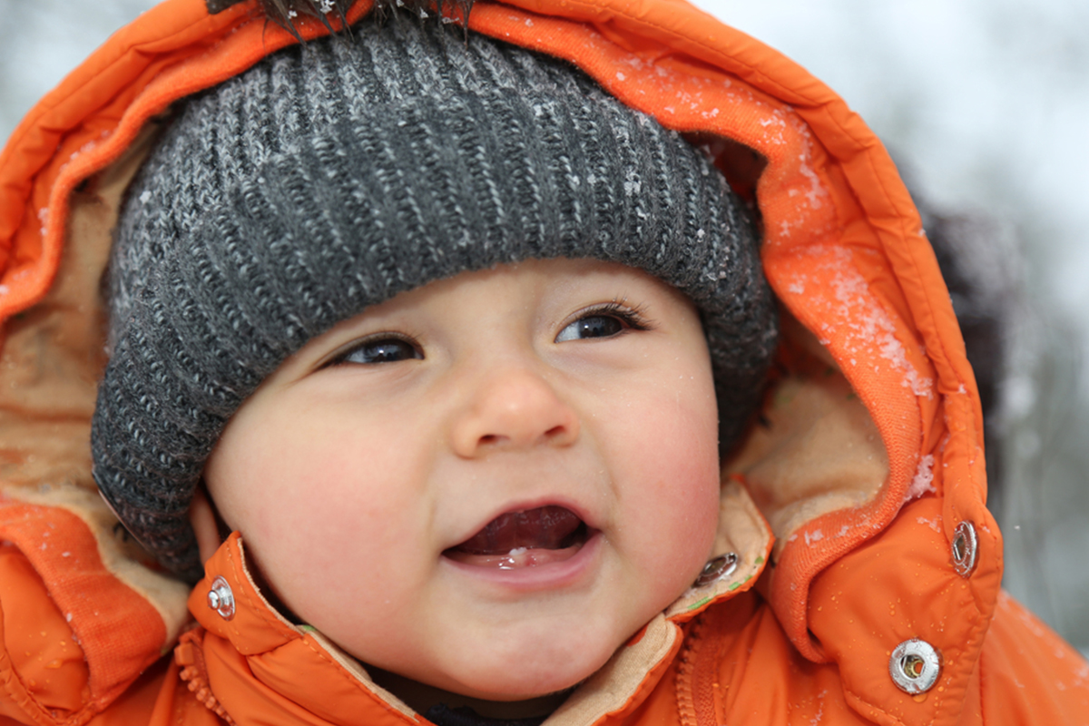Baby in winter jacket