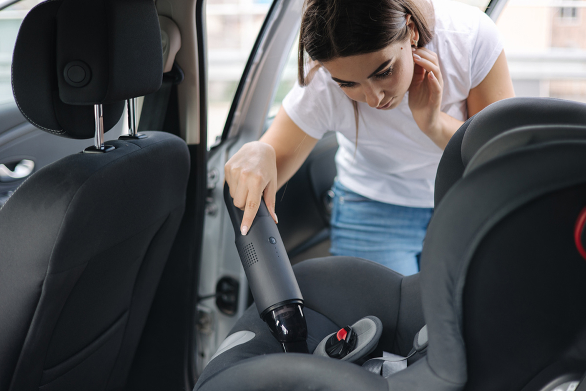 How to get stains out of car seats: start by vacuuming