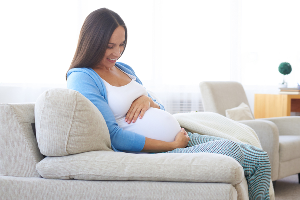 Pregnant woman resting in the third trimester