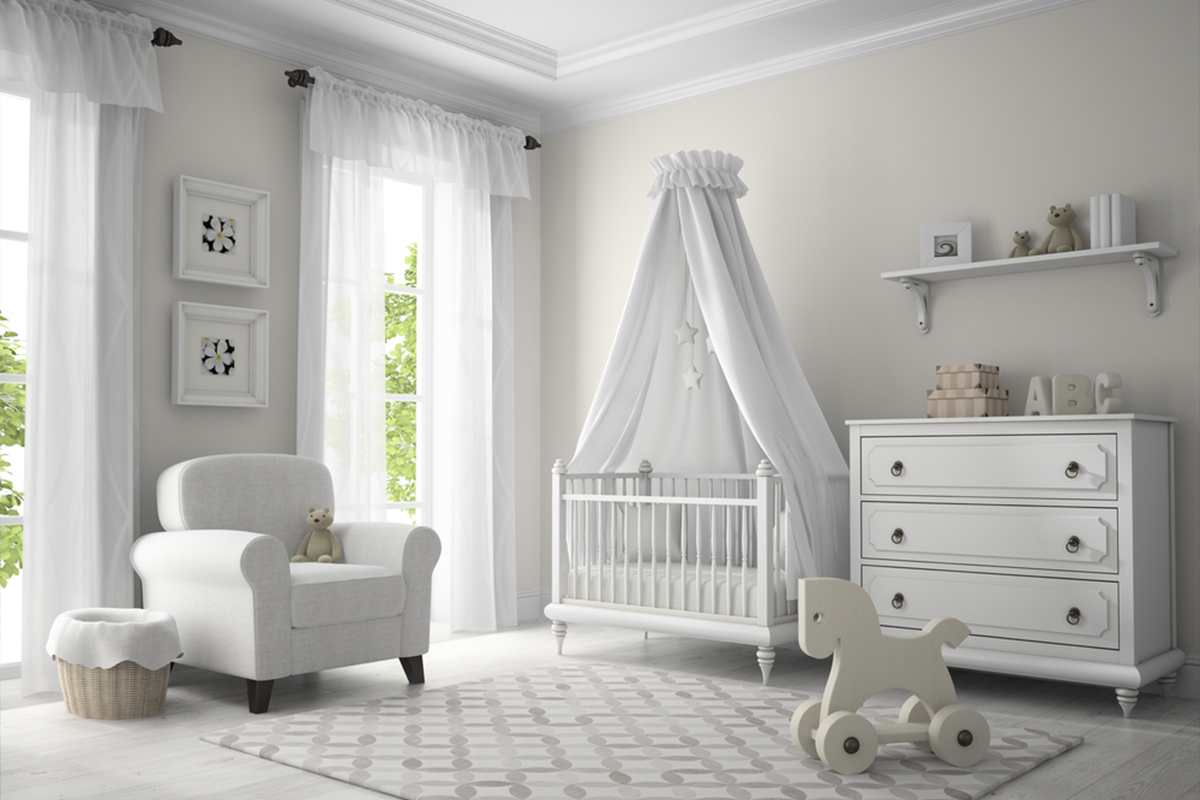 A pristine white nursery