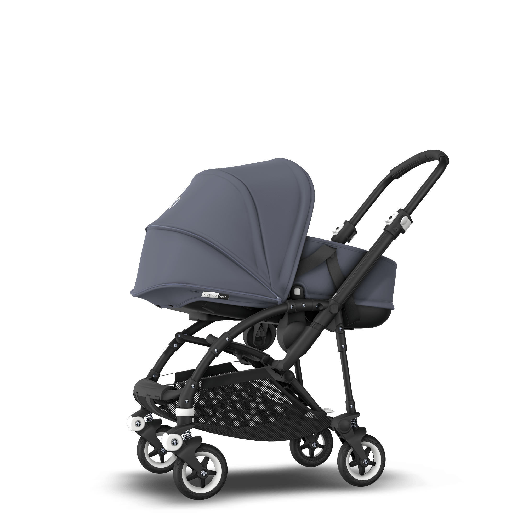 Bugaboo Bee5 bassinet and seat stroller with self stand steel blue