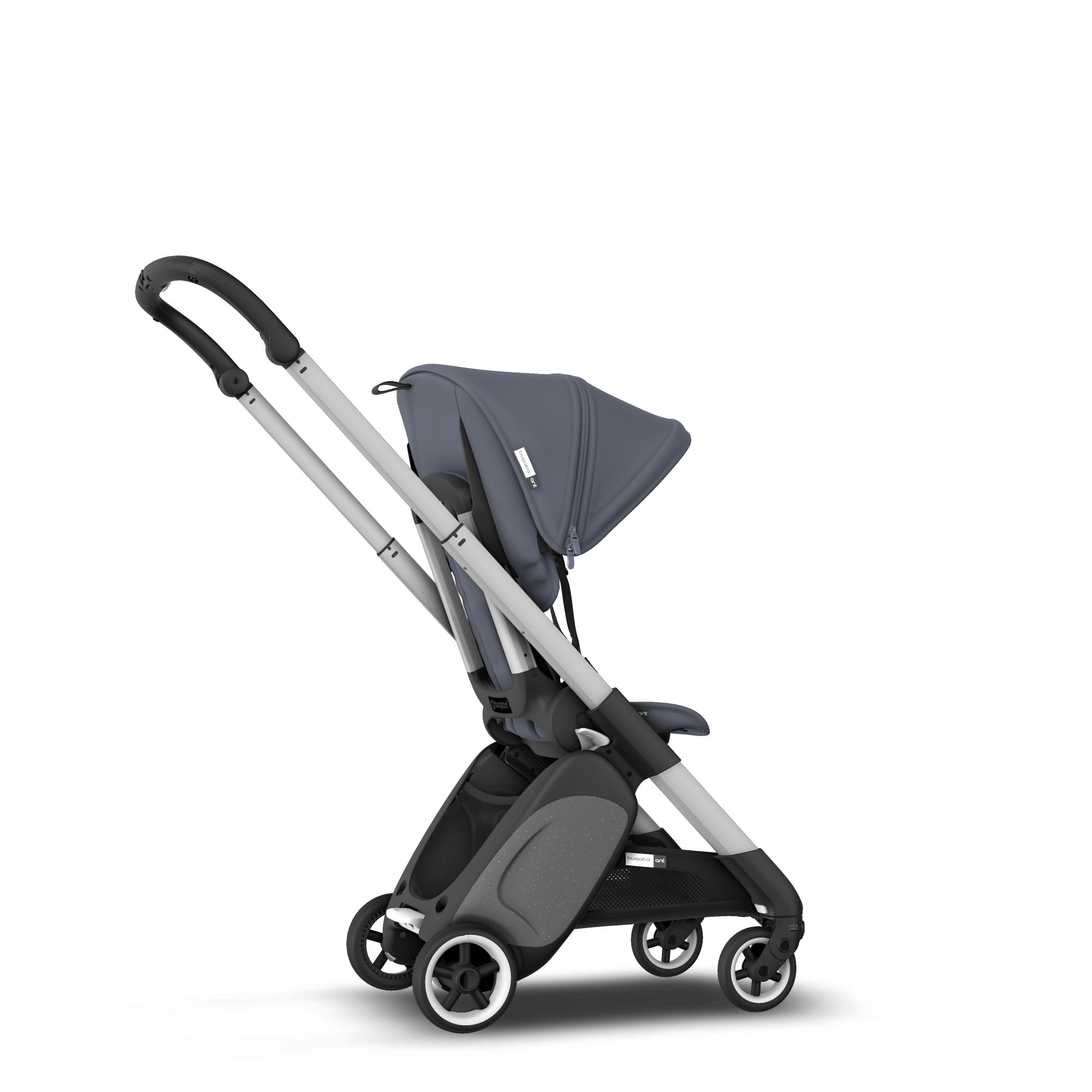 Bugaboo Ant Sit and stand travel stroller steel blue sun canopy