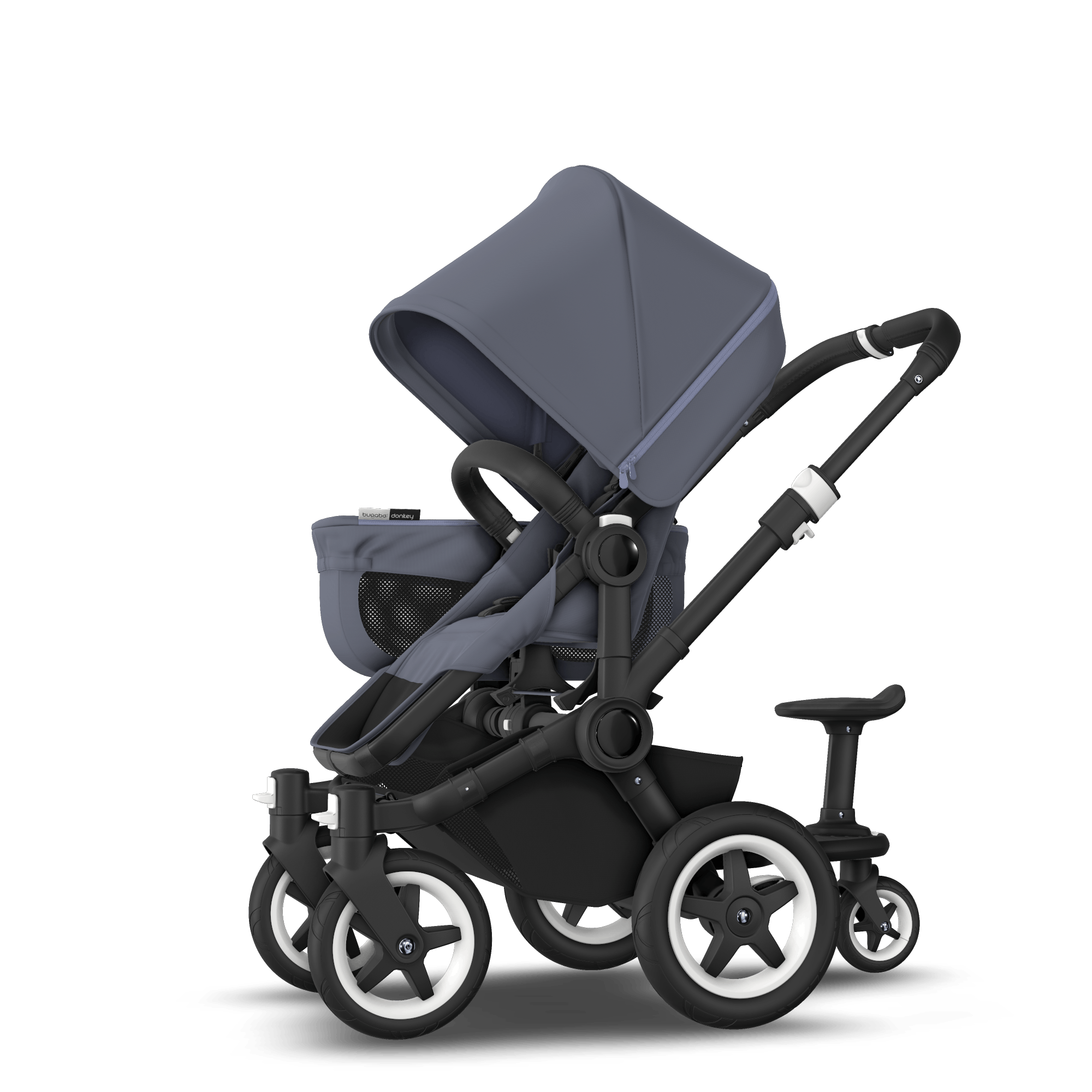 Bugaboo Donkey 2 Mono Sit and stand stroller steel blue sun canopy