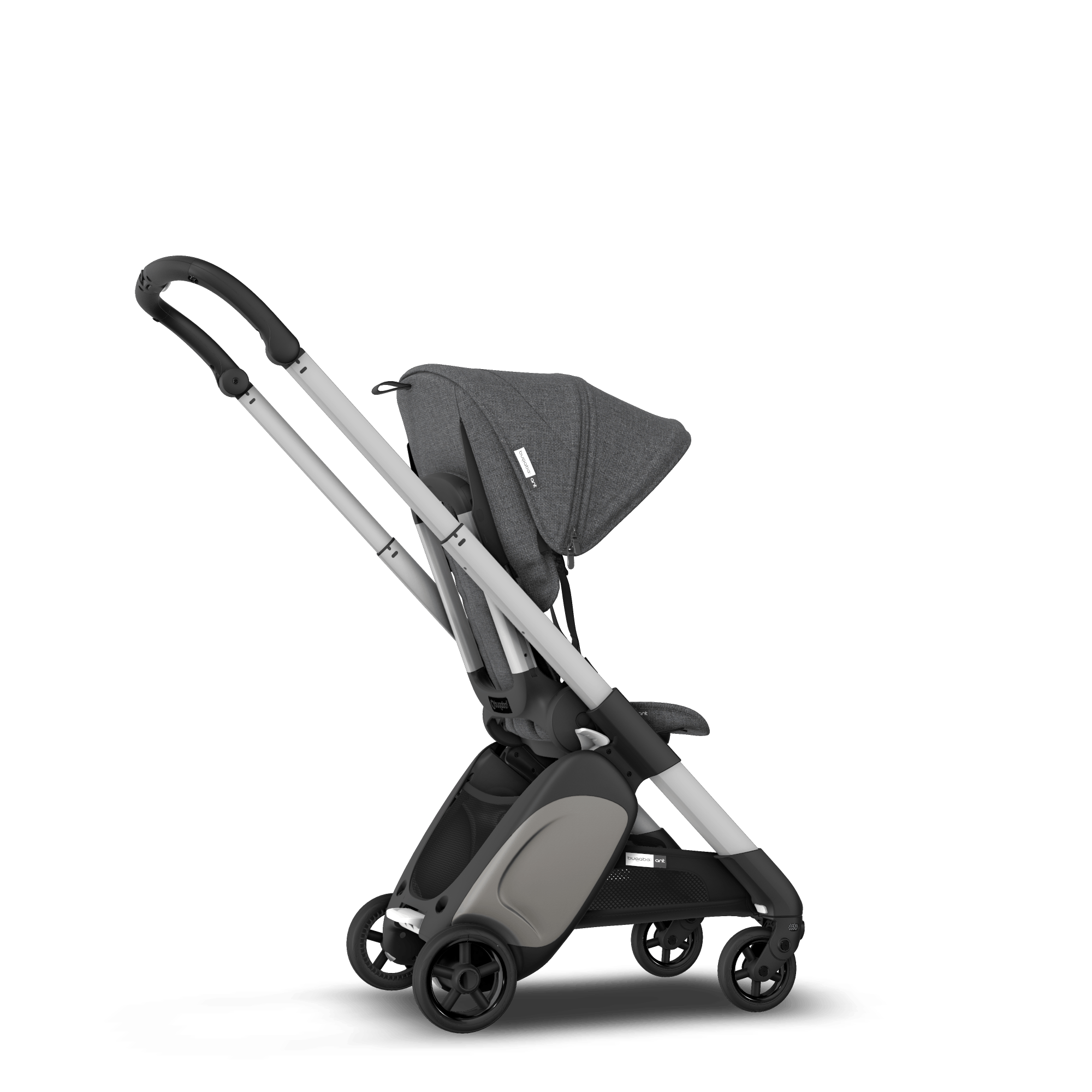 Bugaboo Ant Sit and stand travel stroller Grey Melange sun canopy
