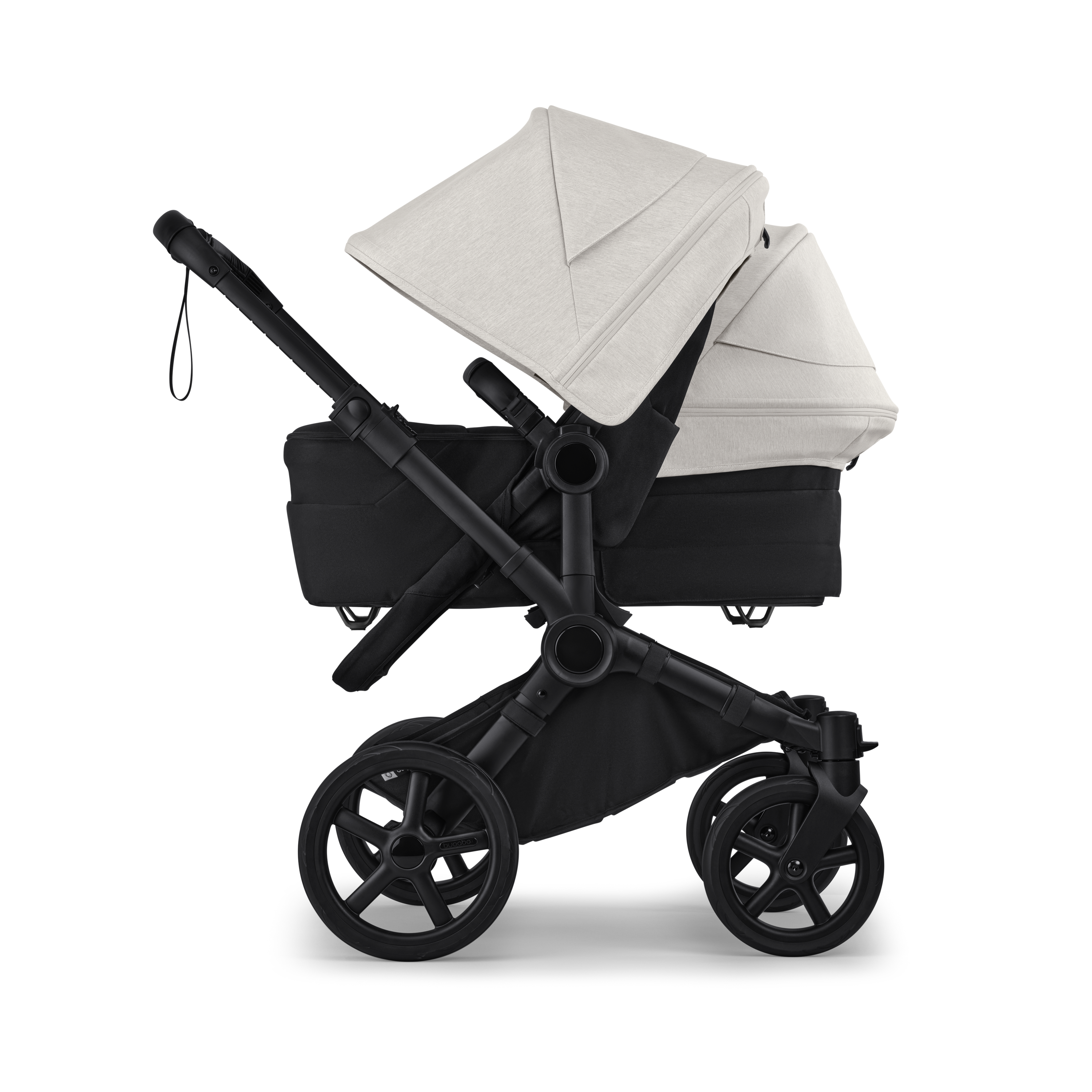 Bugaboo Donkey 6 double stroller misty white sun canopy, heritage