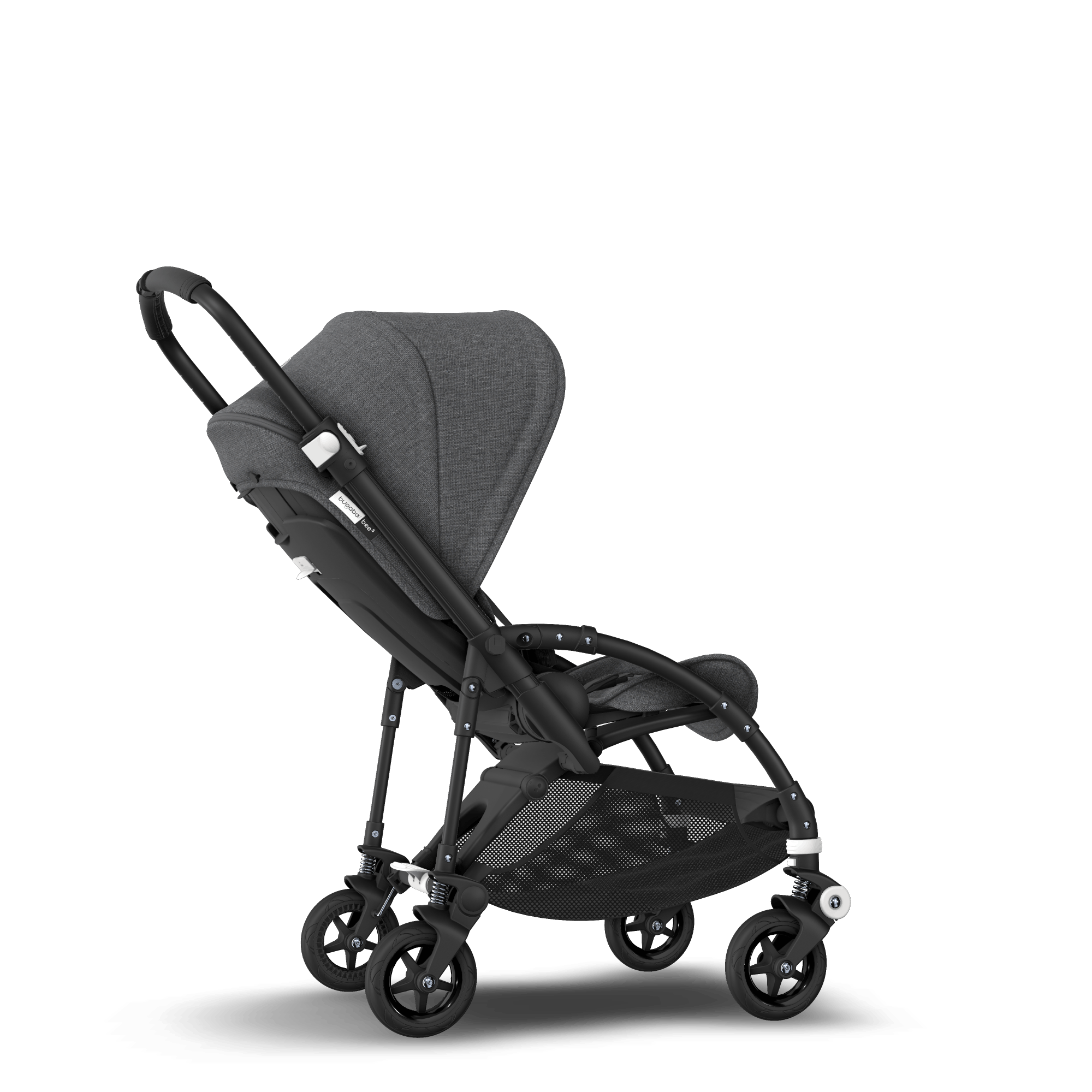 Bugaboo Bee5 Seat stroller with self stand classic collection grey melange  sun canopy, classic collection grey melange fabrics, black base | Bugaboo