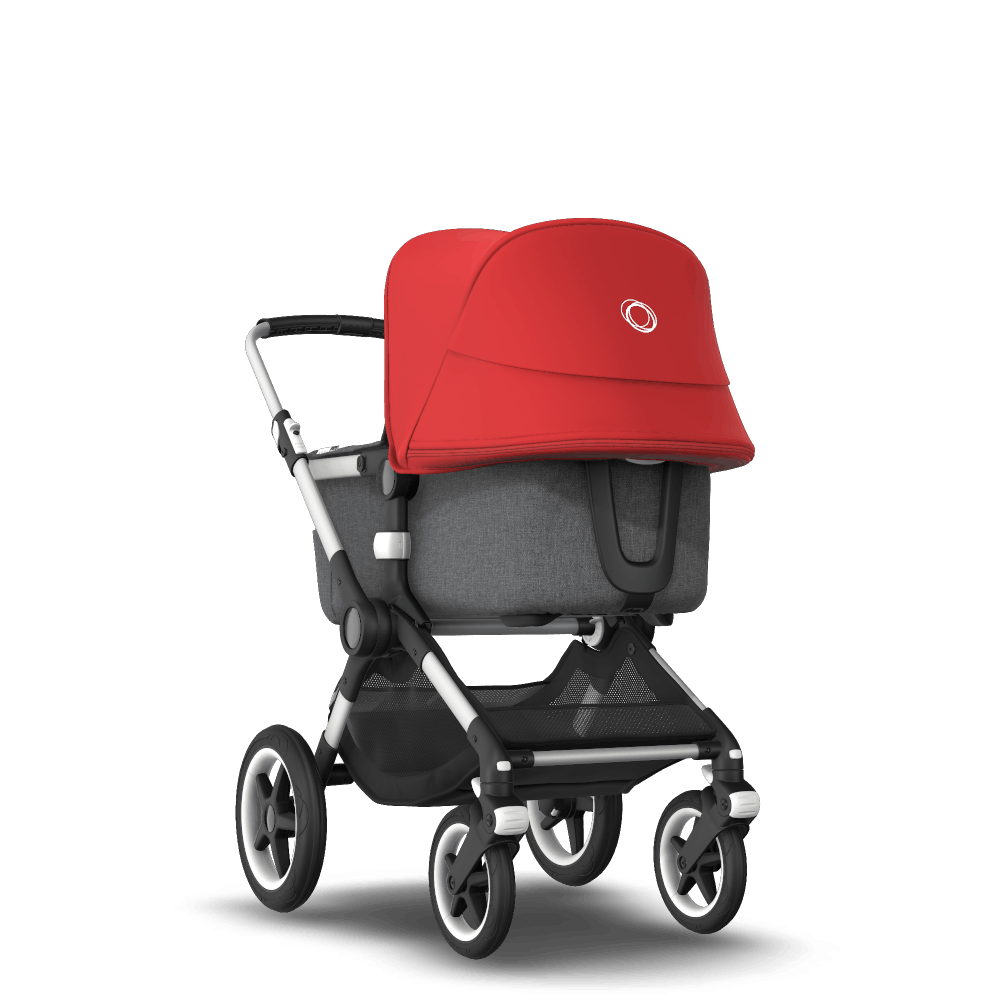 Bugaboo Fox 2 carrycot and seat pushchair black sun canopy, black