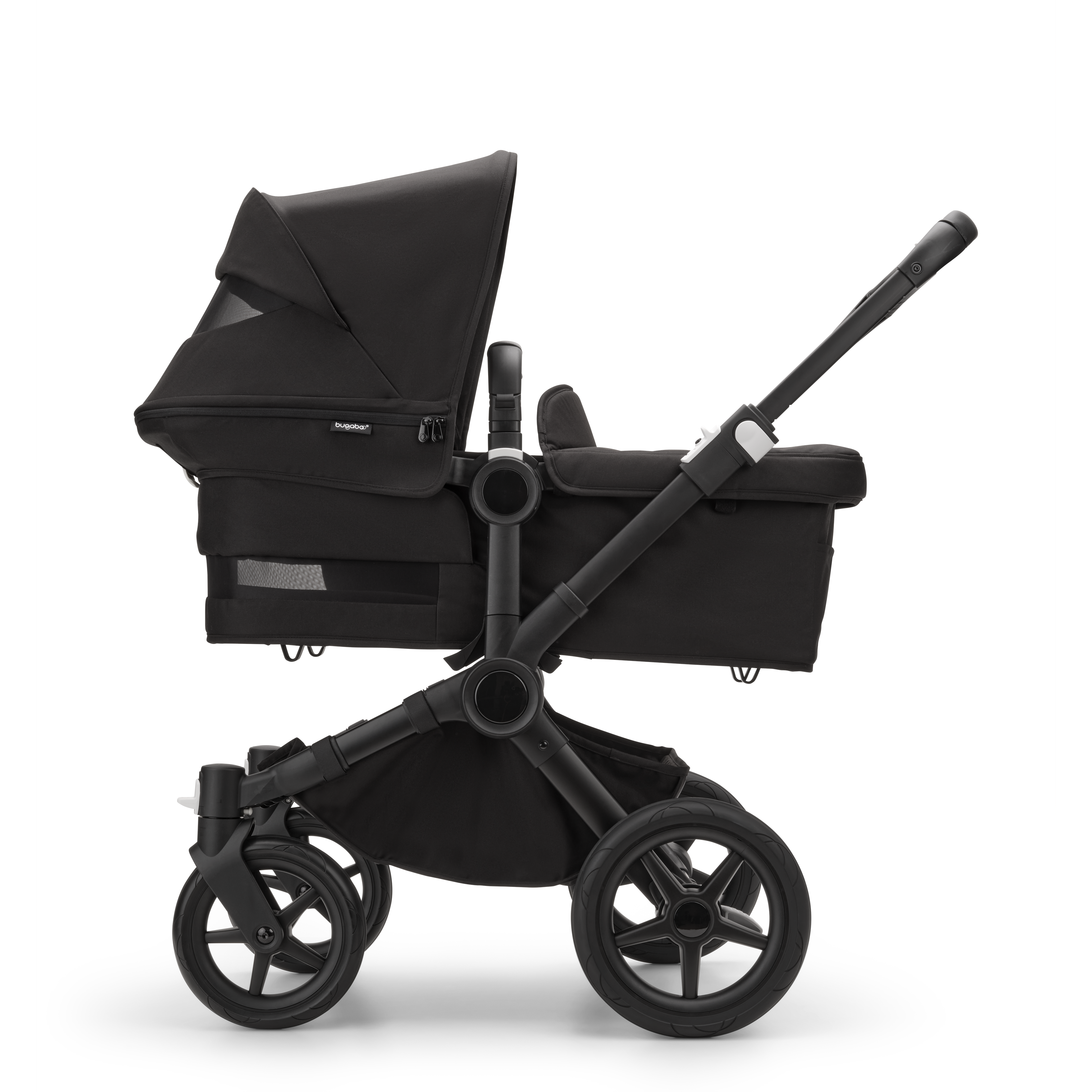 Bugaboo Donkey 5 twin stroller misty white sun canopy, midnight