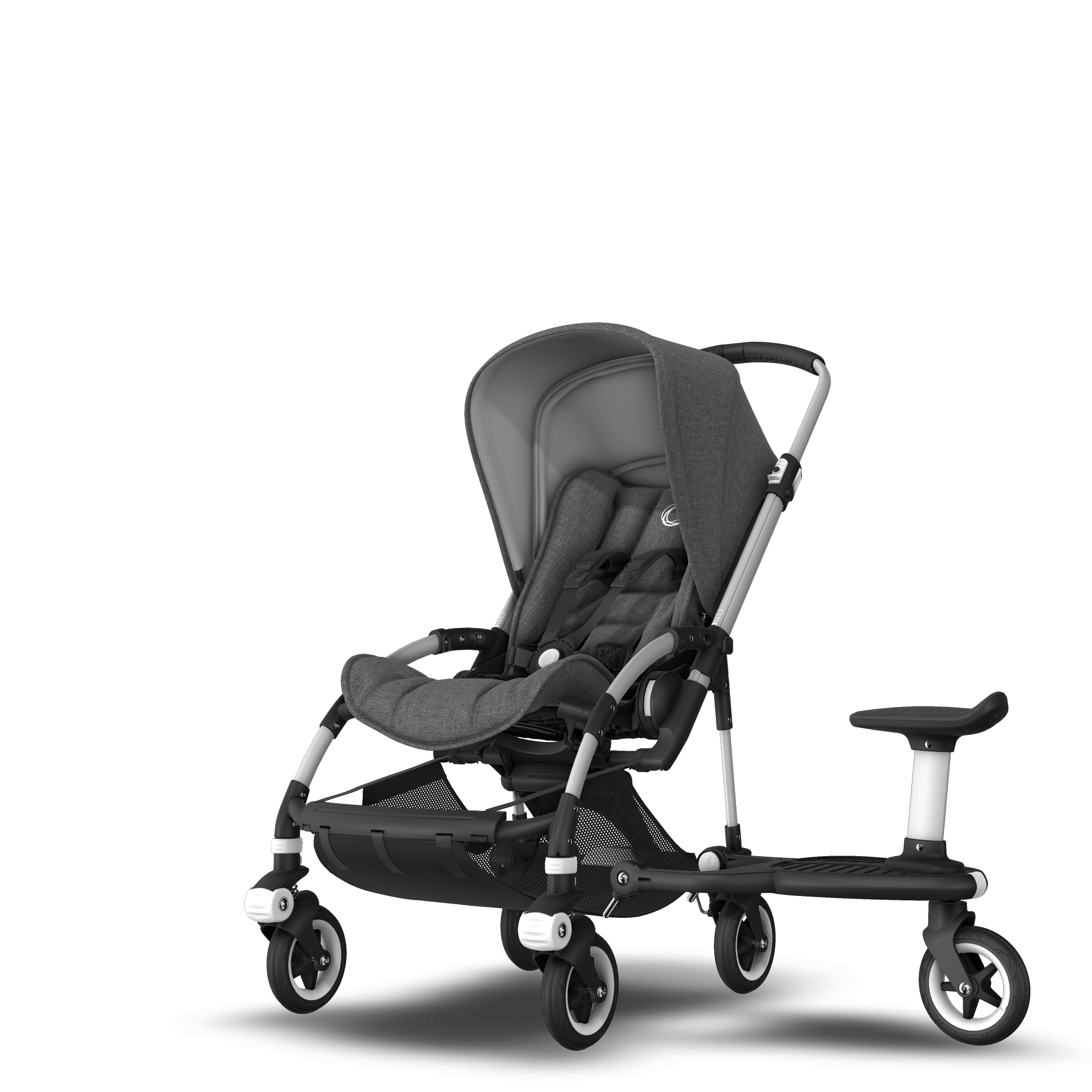 Bugaboo Bee5 Seat stroller sit and stand Grey Melange sun canopy