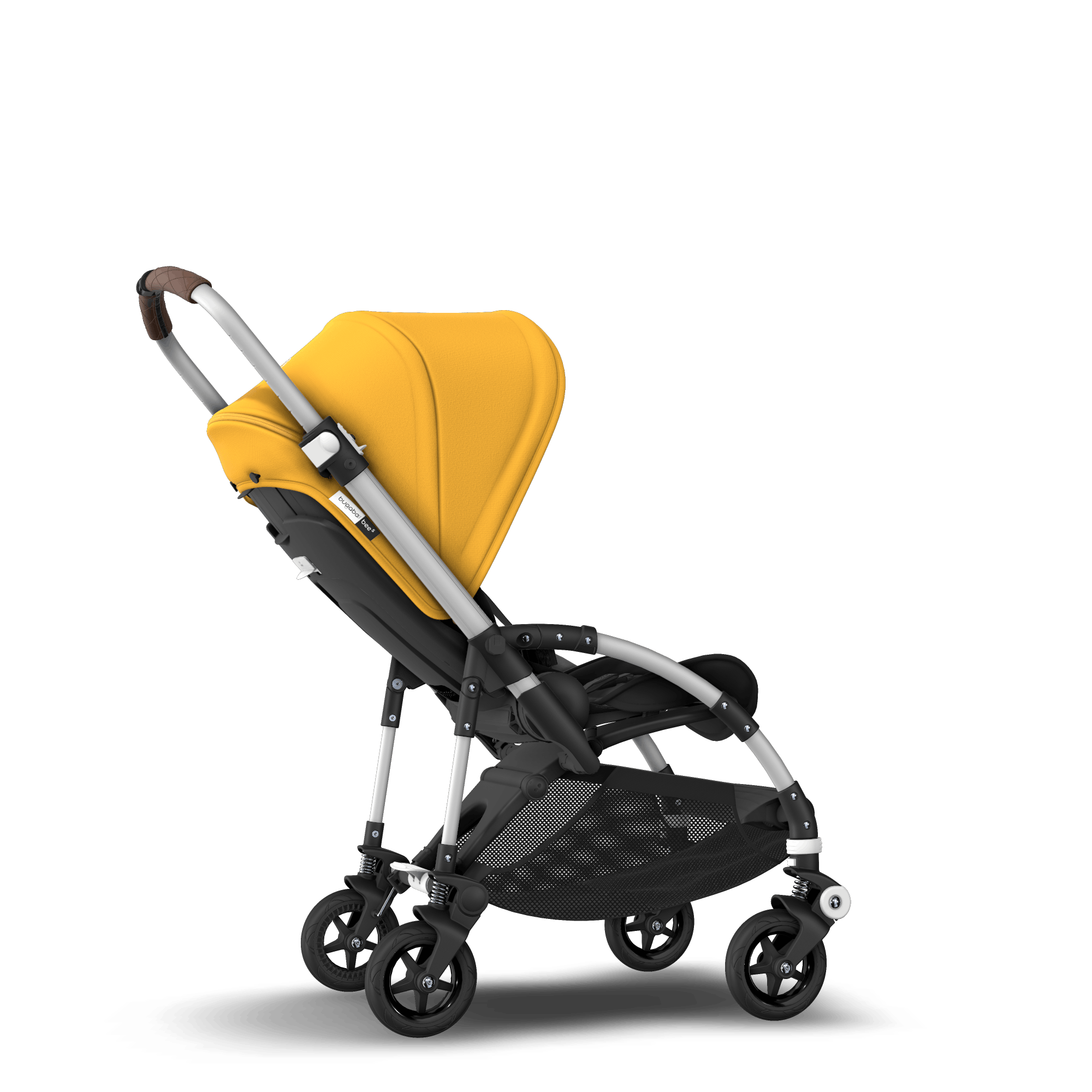 Bugaboo Bee5 Seat stroller with self stand sunrise yellow sun canopy, black  fabrics, aluminium base | Bugaboo
