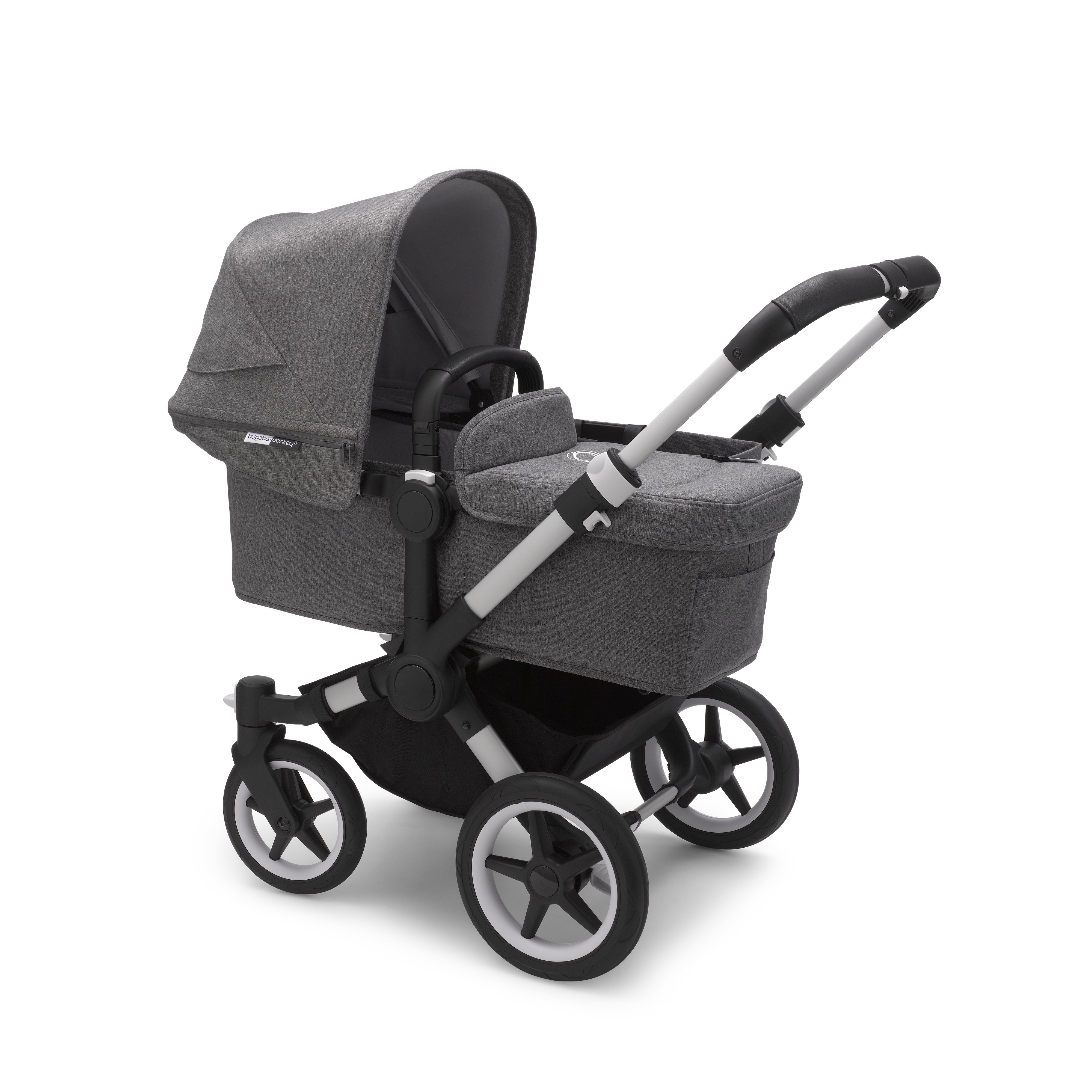 Classic Alu/Grey Melange Bugaboo Donkey2 Complete Mono Stroller the Most Spacious Foldable Stroller with the Option to Expand to a Double 