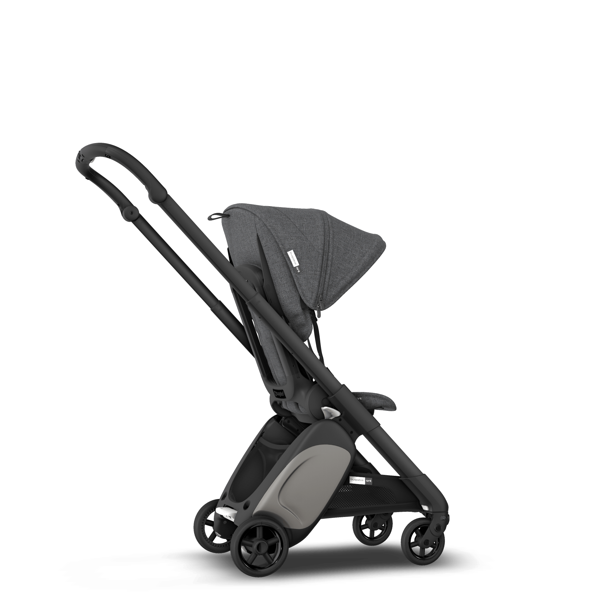 Bugaboo Ant Sit and stand travel stroller Grey Melange sun canopy
