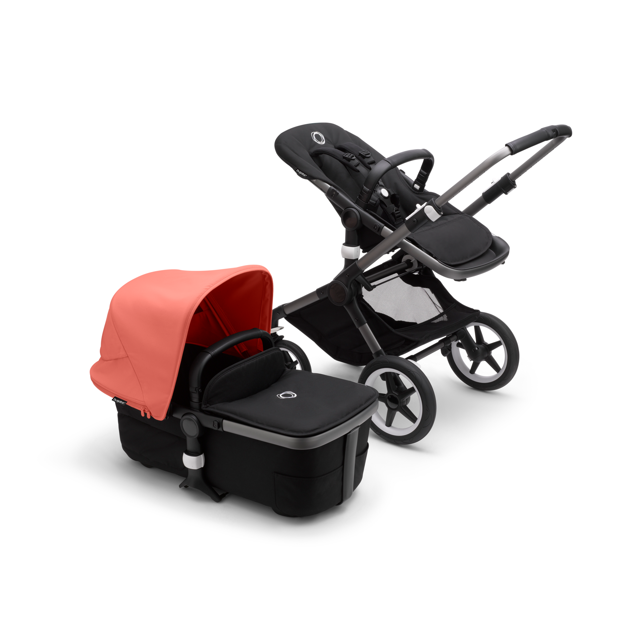 Bugaboo Fox 3 2-in-1 stroller sunrise red sun canopy, midnight
