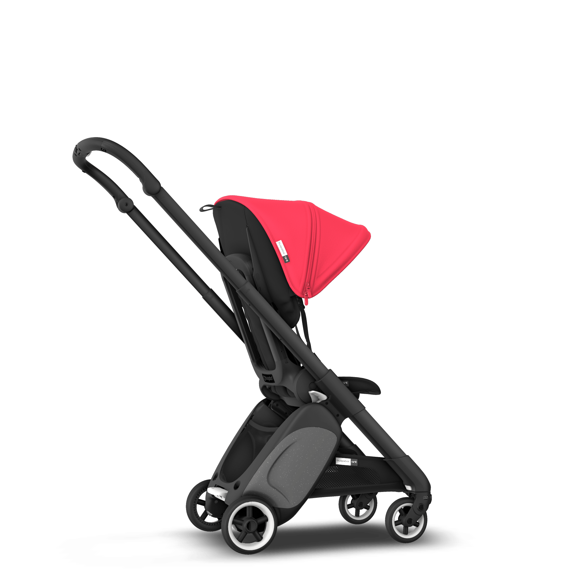 Bugaboo Ant Sit and stand travel stroller neon red sun canopy