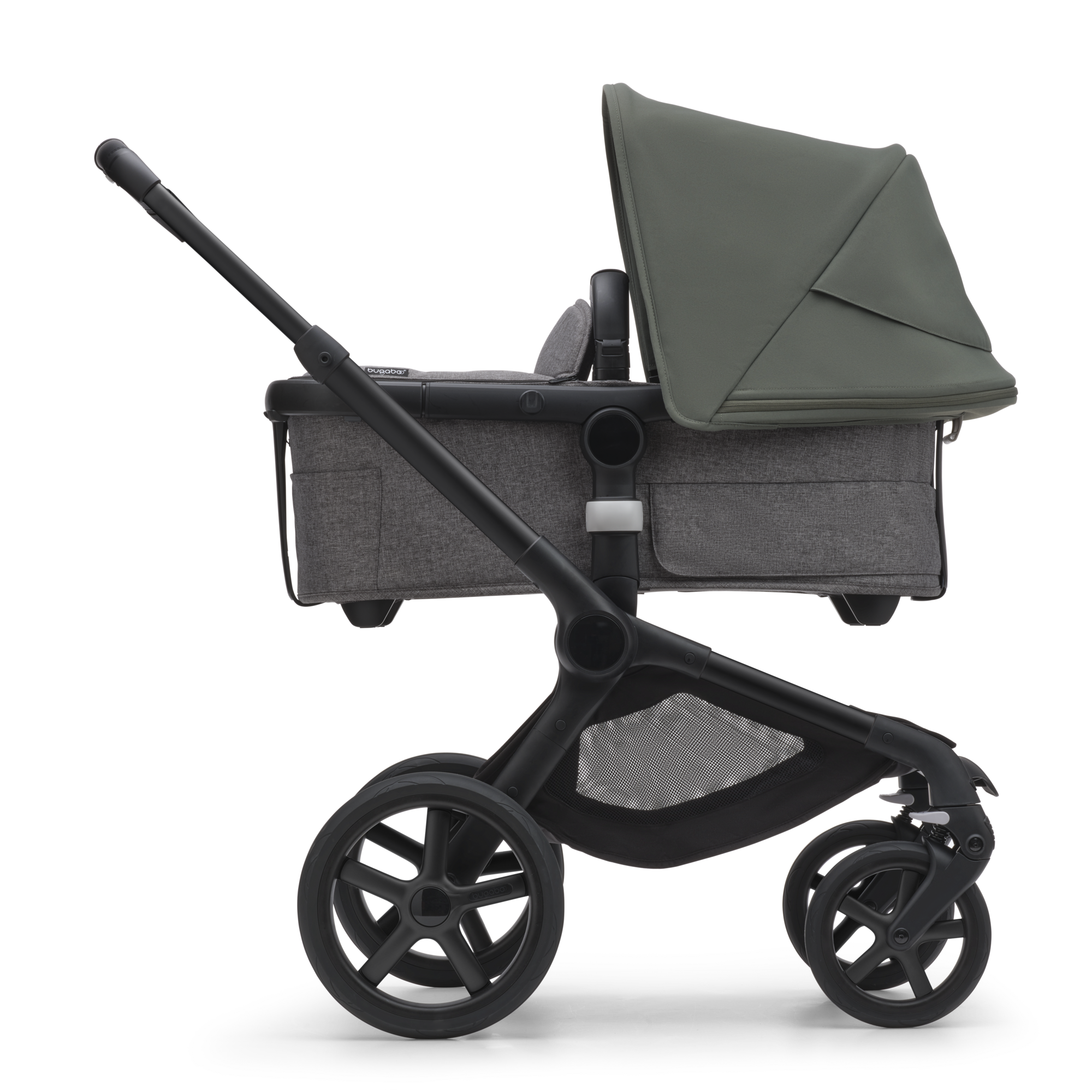 Bugaboo Fox 5 2-in-1 stroller forest green sun canopy, Grey