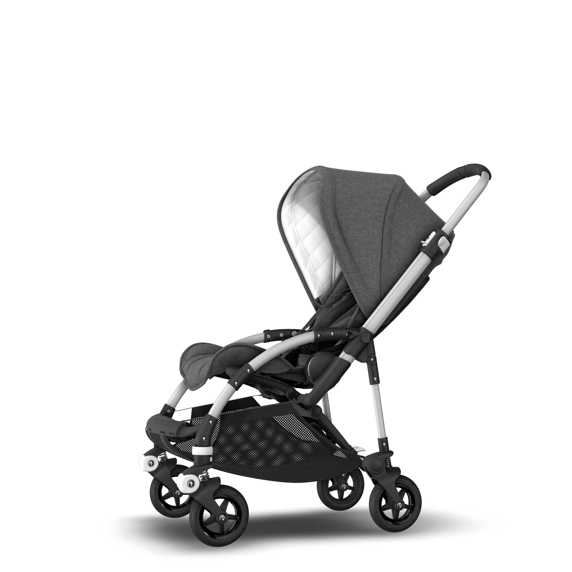 【美品】bugaboo bee5ベビーカー ブラックフレーム　グレーメランジ&白 Bugaboo - 【美品】bugaboo bee5ベビーカー ブラックフレーム