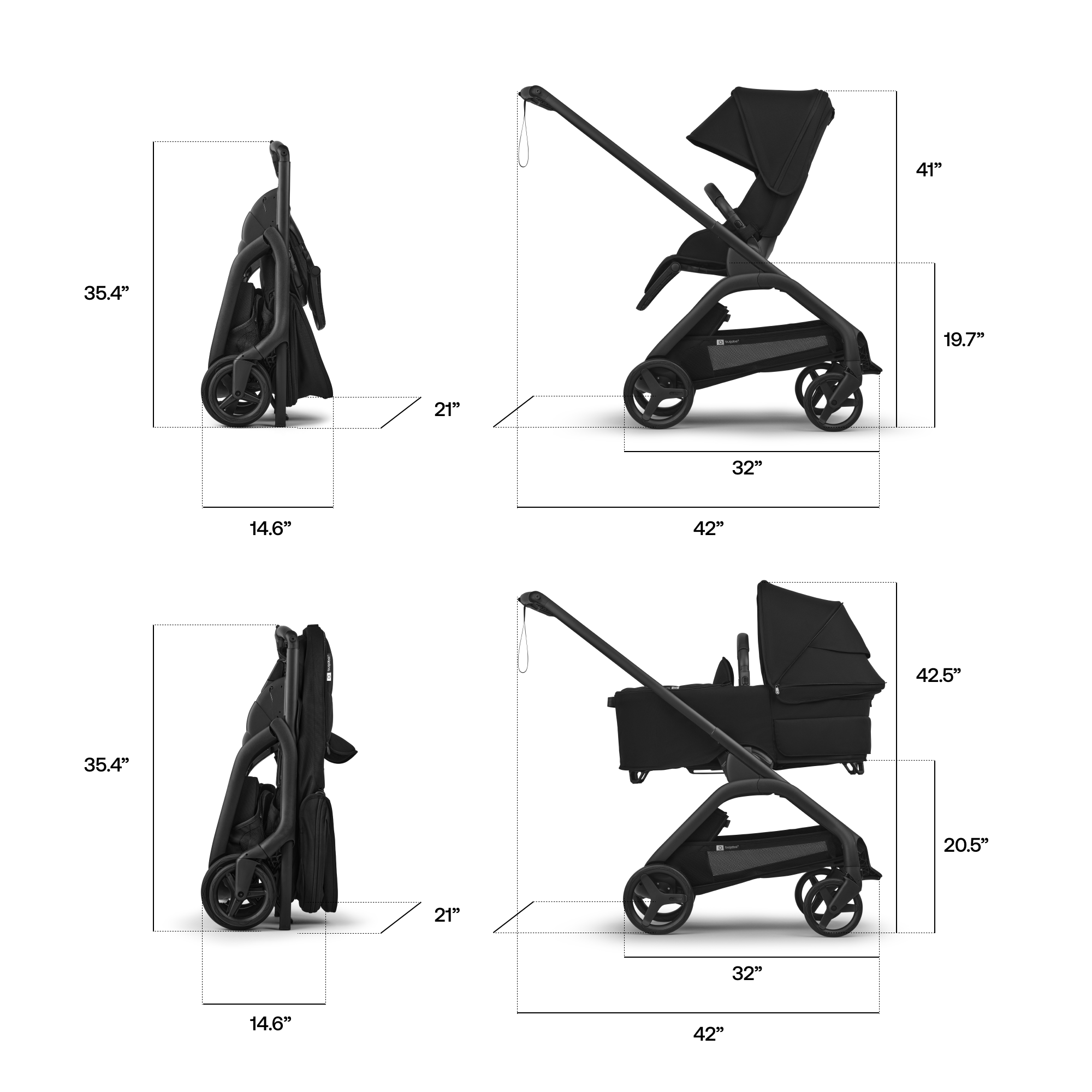 Bugaboo Dragonfly Plus 2-in-1 stroller desert taupe sun canopy