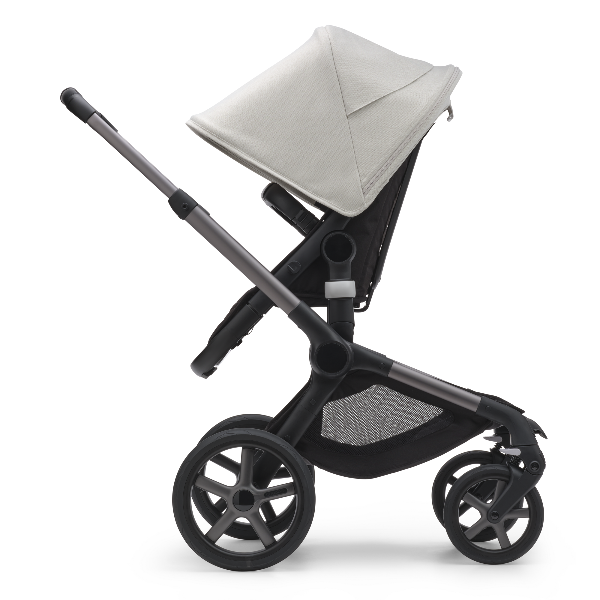 Refurbished Bugaboo Fox 5 2-in-1 Stroller misty white sun canopy