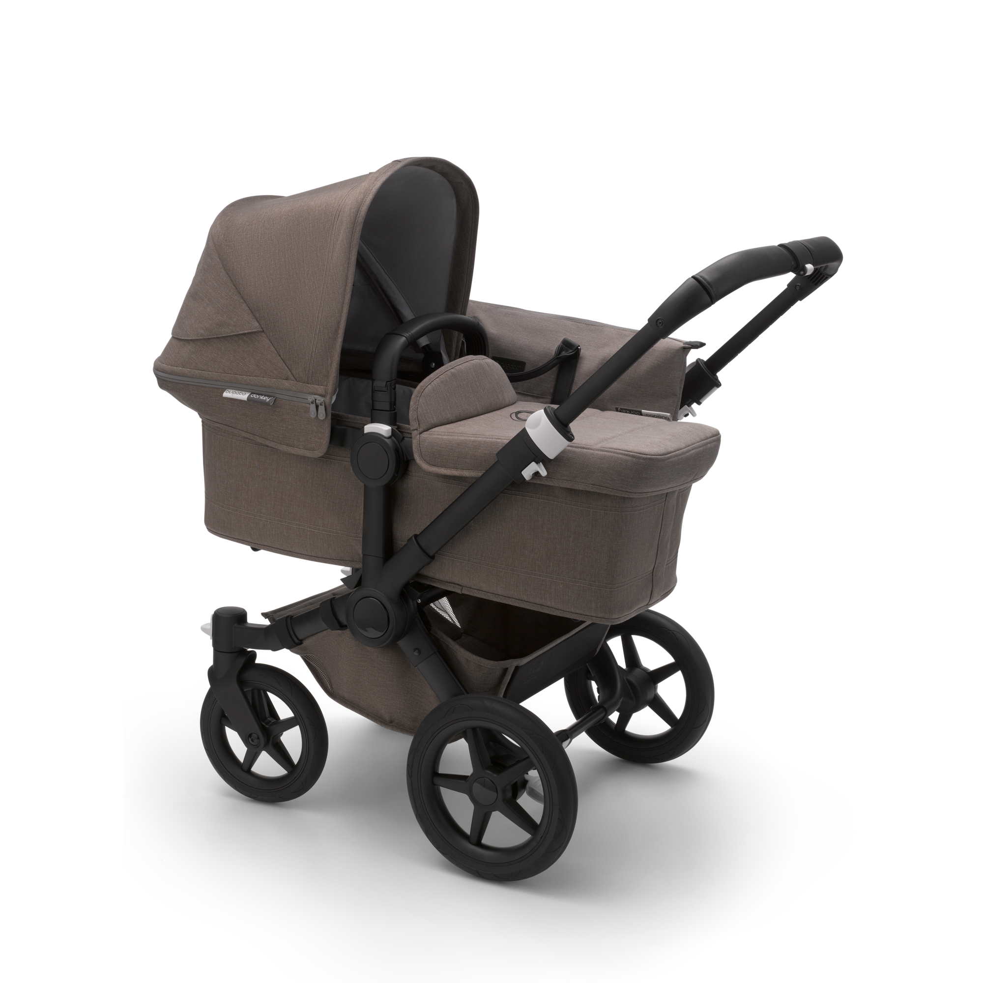 Bugaboo Donkey 3 Mono Kinderwagen mit Liegewanne und Sitz mineral taupe  mlange Sonnendach, mineral taupe mlange Bezge, schwarz Gestell | Bugaboo
