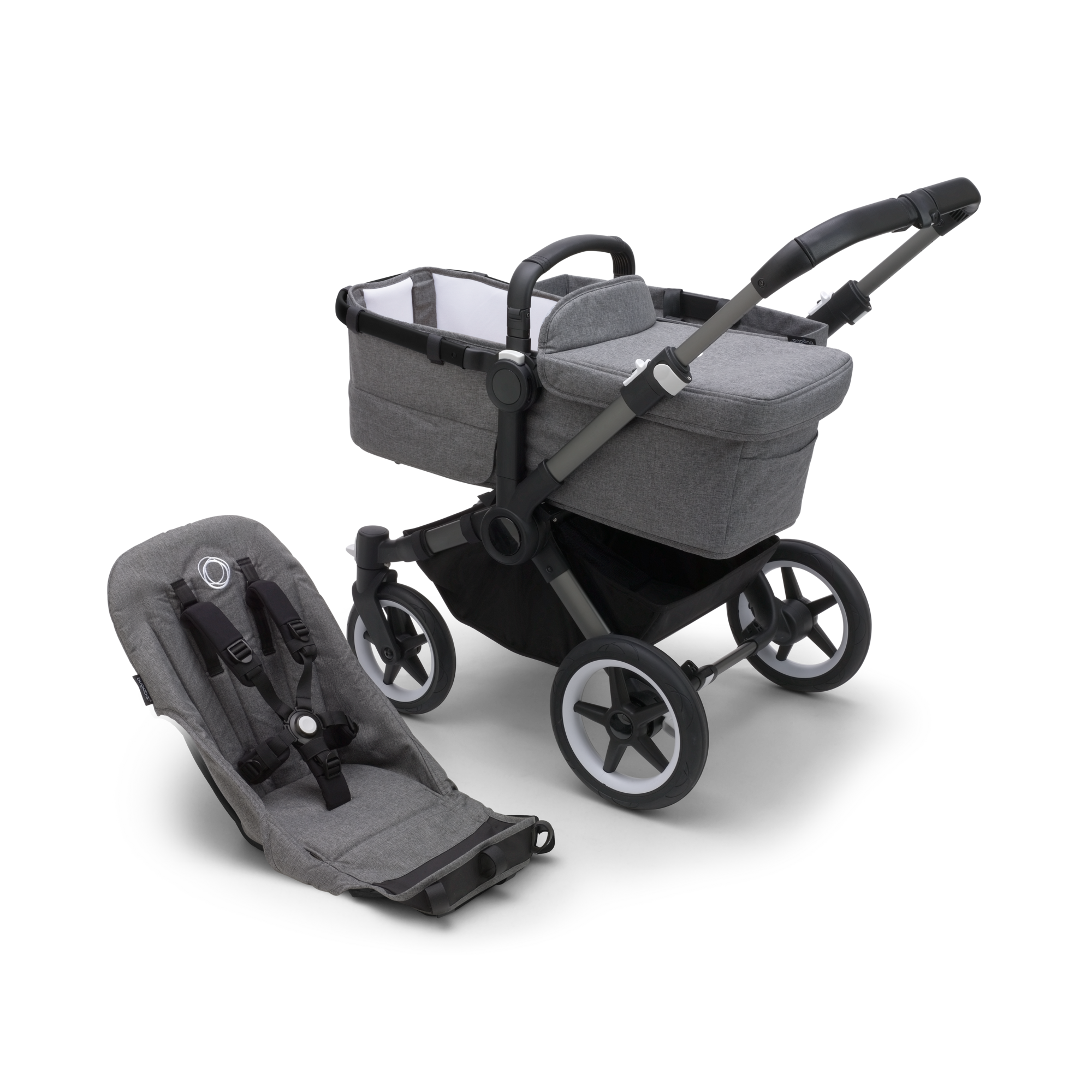 Bugaboo Donkey 5 base Midnight black fabrics, black chassis | Bugaboo