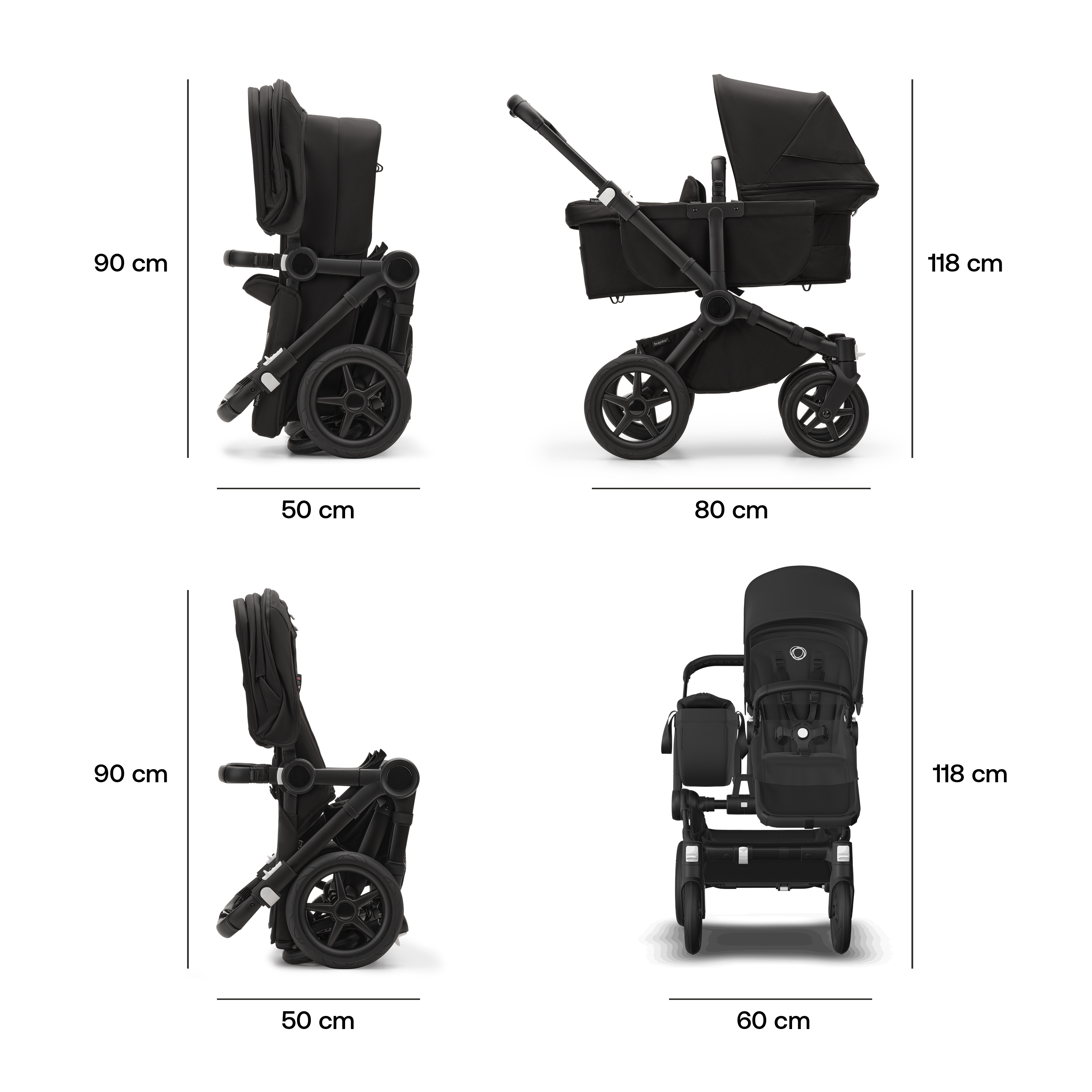 Bugaboo Donkey 5 Mono 2-in-1 stroller forest green sun canopy