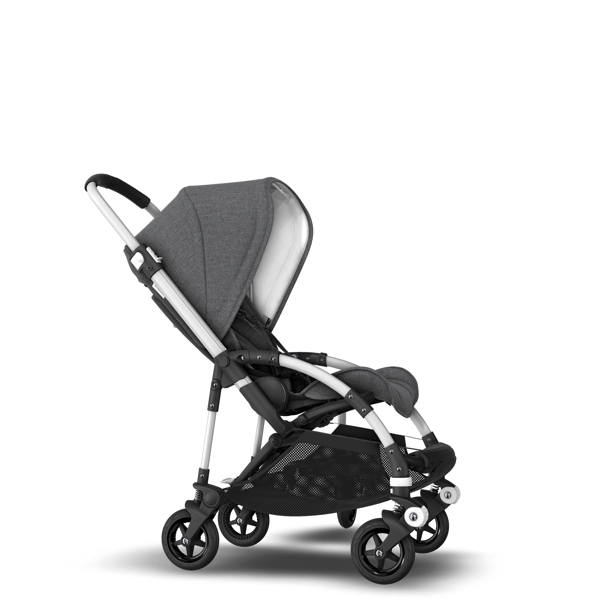 【美品】bugaboo bee5ベビーカー シルバー&グレーメランジ　付属品有り 美品】bugaboo bee5ベビーカー シルバー&グレーメランジ 付属品有り