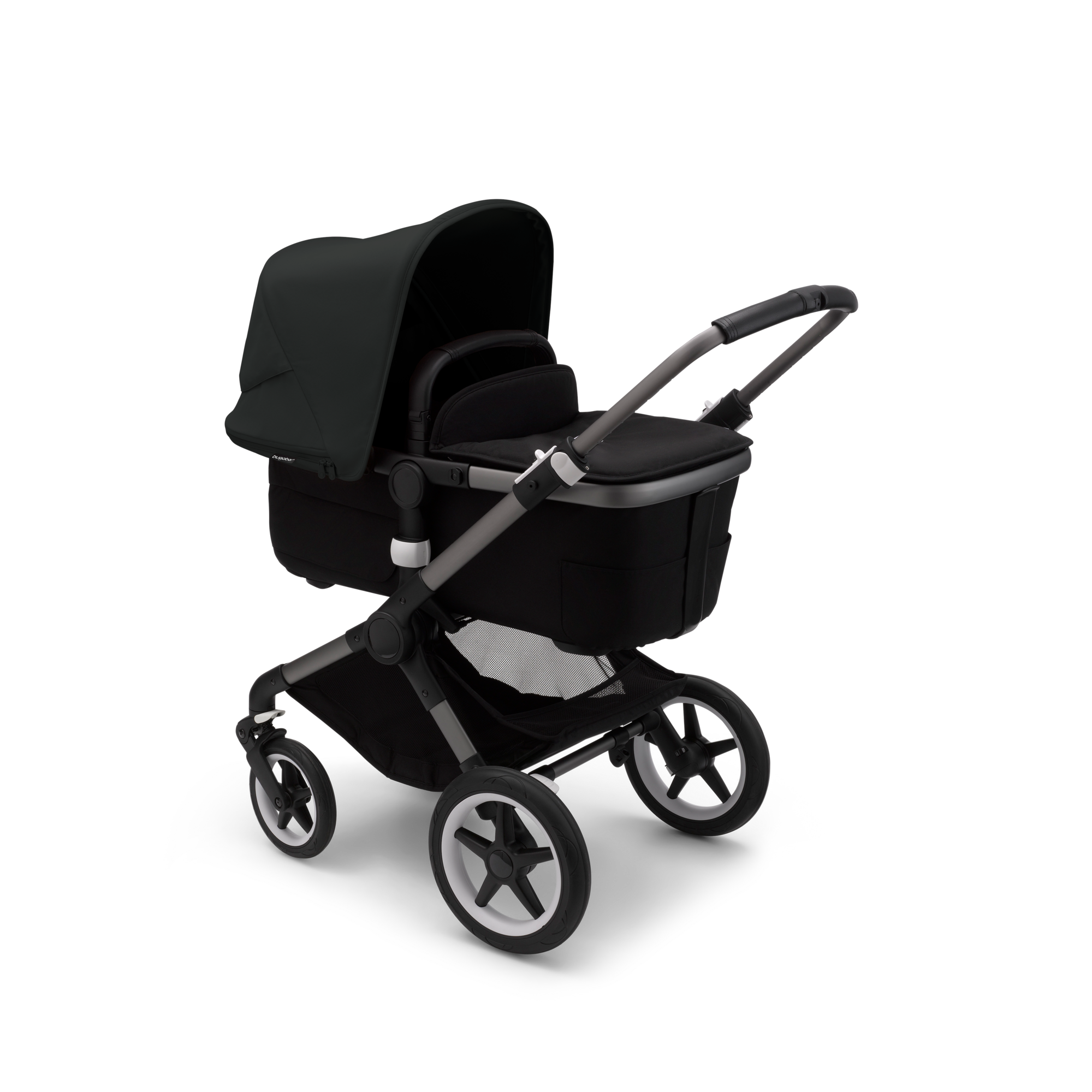 Voordracht Handel Speeltoestellen Bugaboo Fox 3 bassinet and seat stroller Midnight black sun canopy,  midnight black fabrics, graphite chassis | Bugaboo